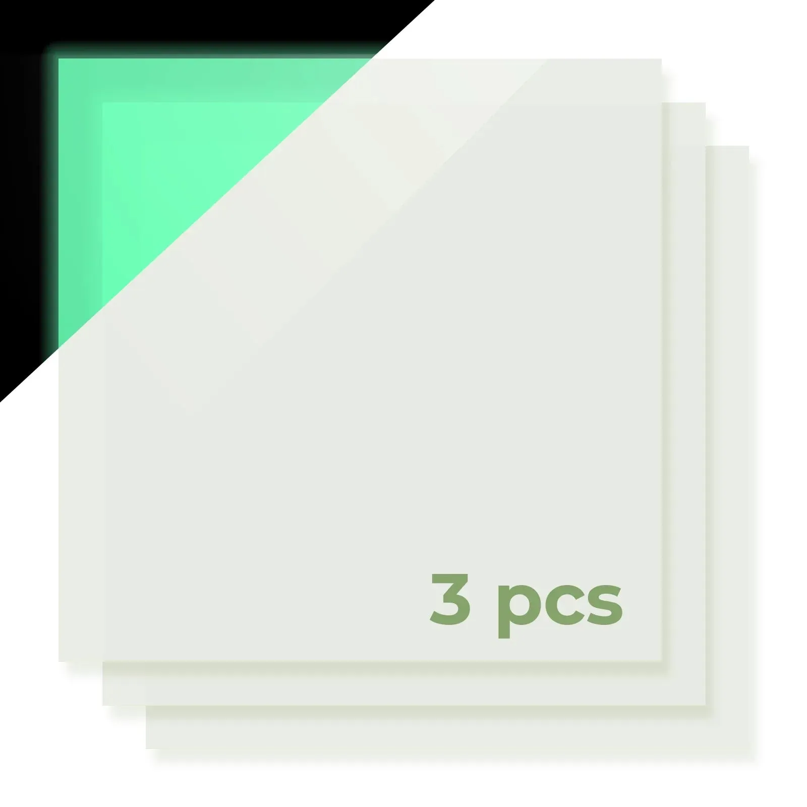 1/8" Pale Green Glow in the Dark Acrylic Sheet Plexiglass (3pcs)