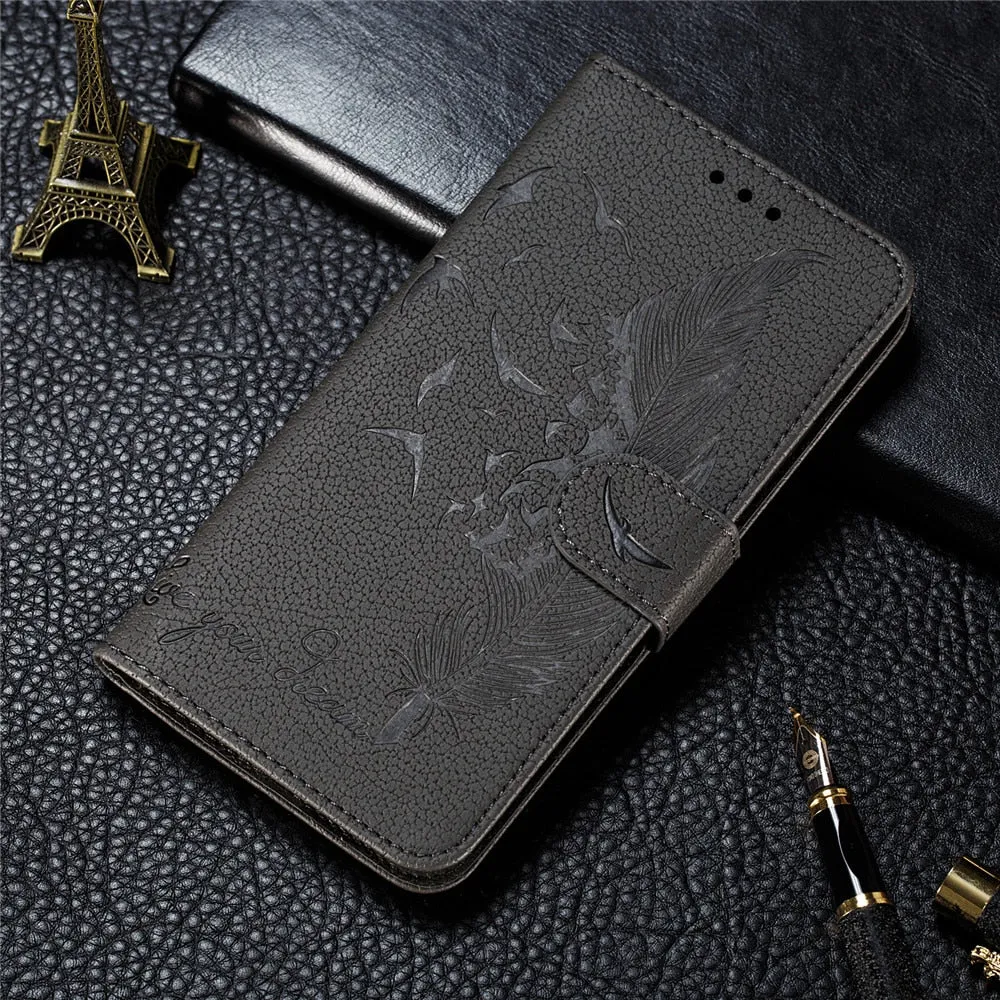 Anymob Huawei Honor Gray Leather Cases Flip Wallet Cover Phone Cover Protection