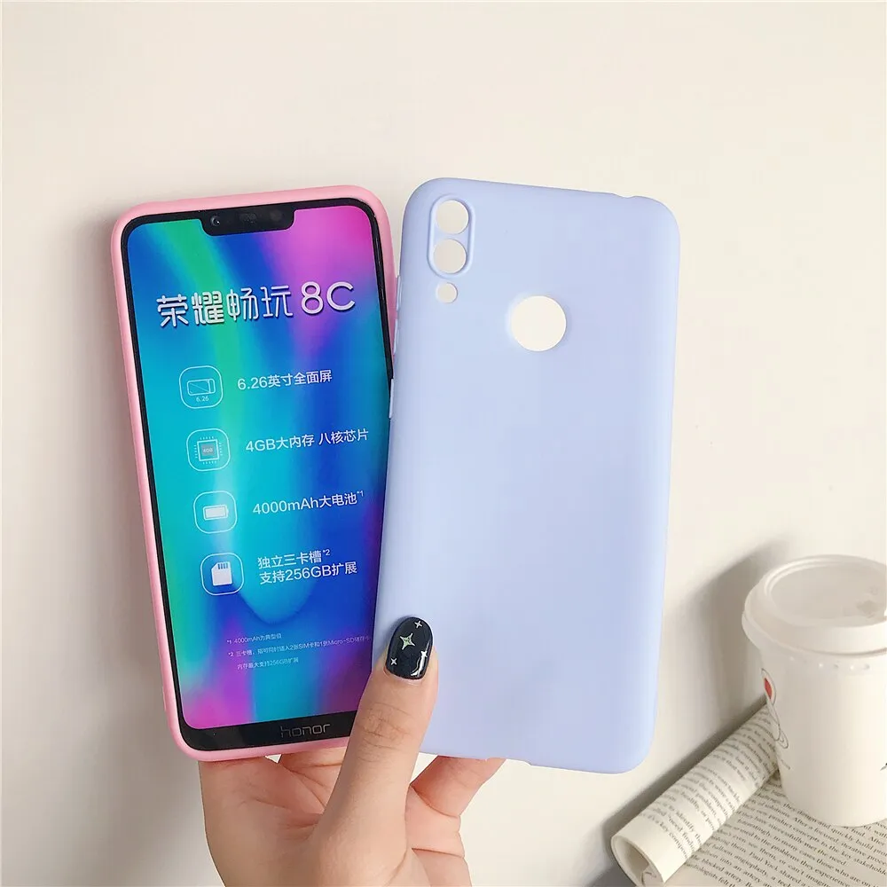 Anymob Huawei Light Blue Candy Colored Jelly Silicone Mobile Phone Protective Case