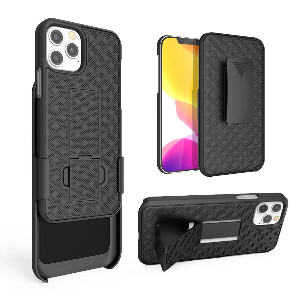 Apple iPhone 12 Case, Rugged Slim Rotating Swivel Lock Holster Shell Combo Clip Cover For iPhone 12