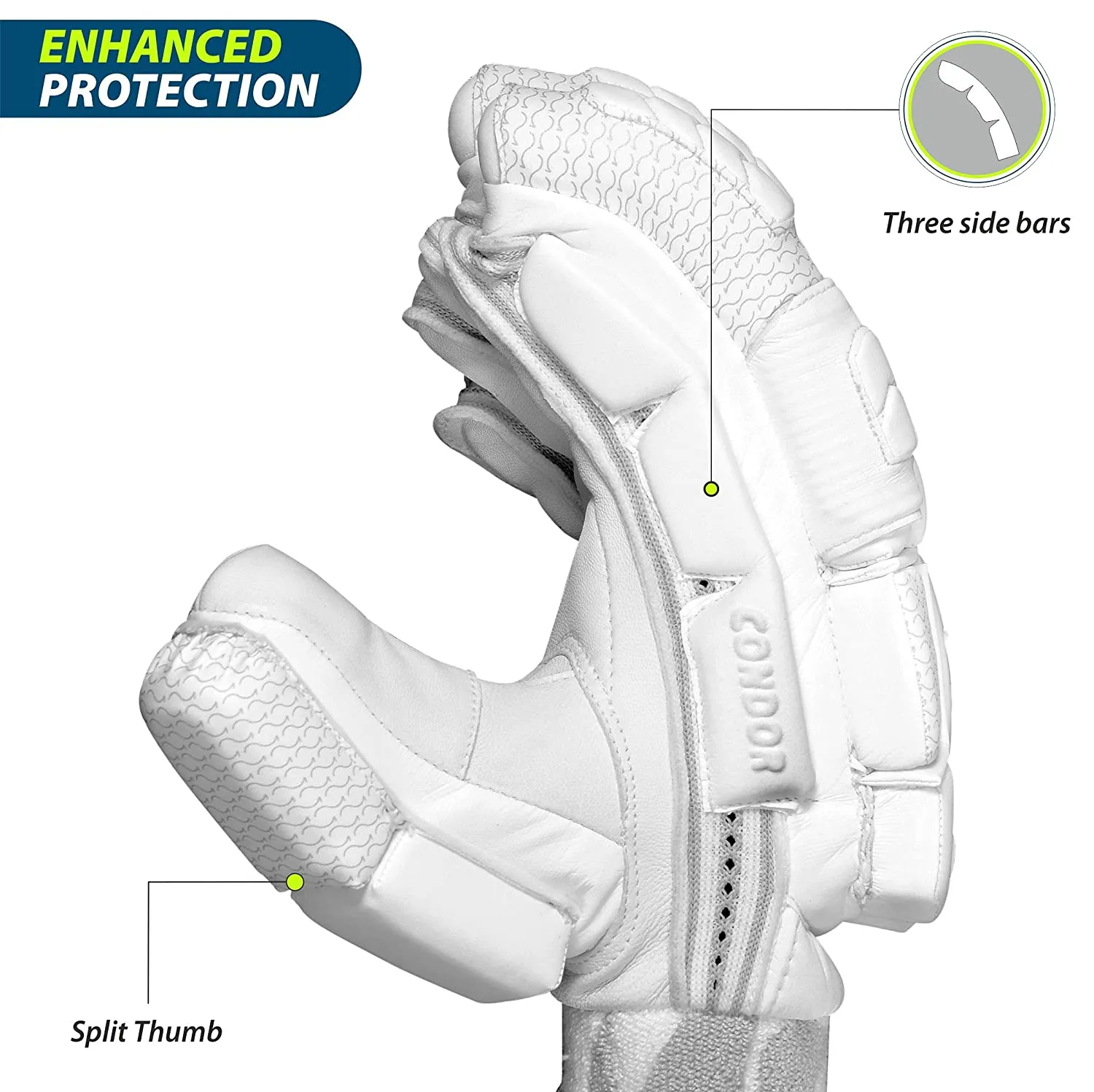 DSC Conder Pro RH Batting Gloves , White