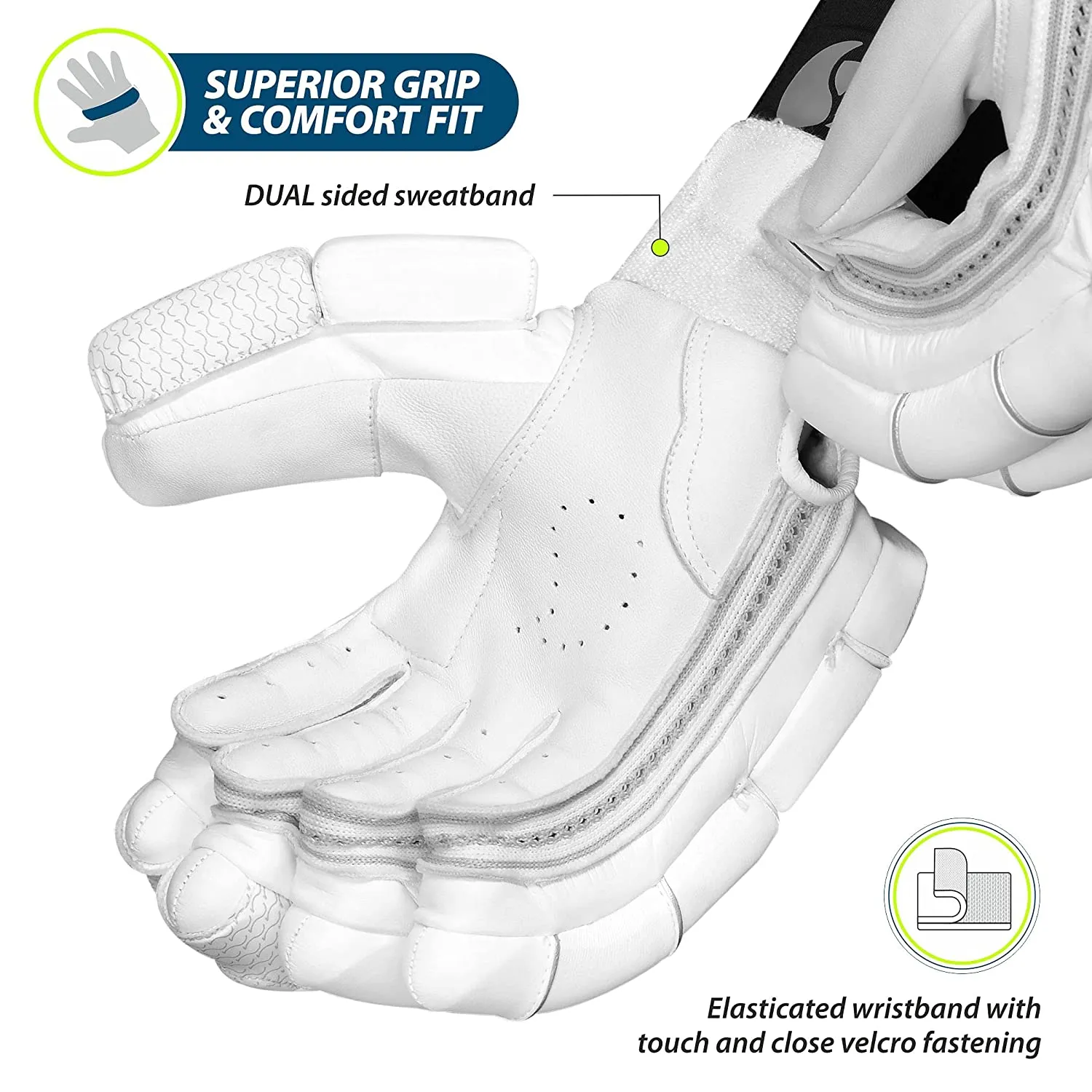 DSC Conder Pro RH Batting Gloves , White