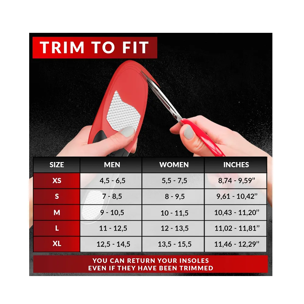 Easyfeet Plantar Fasciitis Arch Support Insoles for Men and Women Shoe Inserts