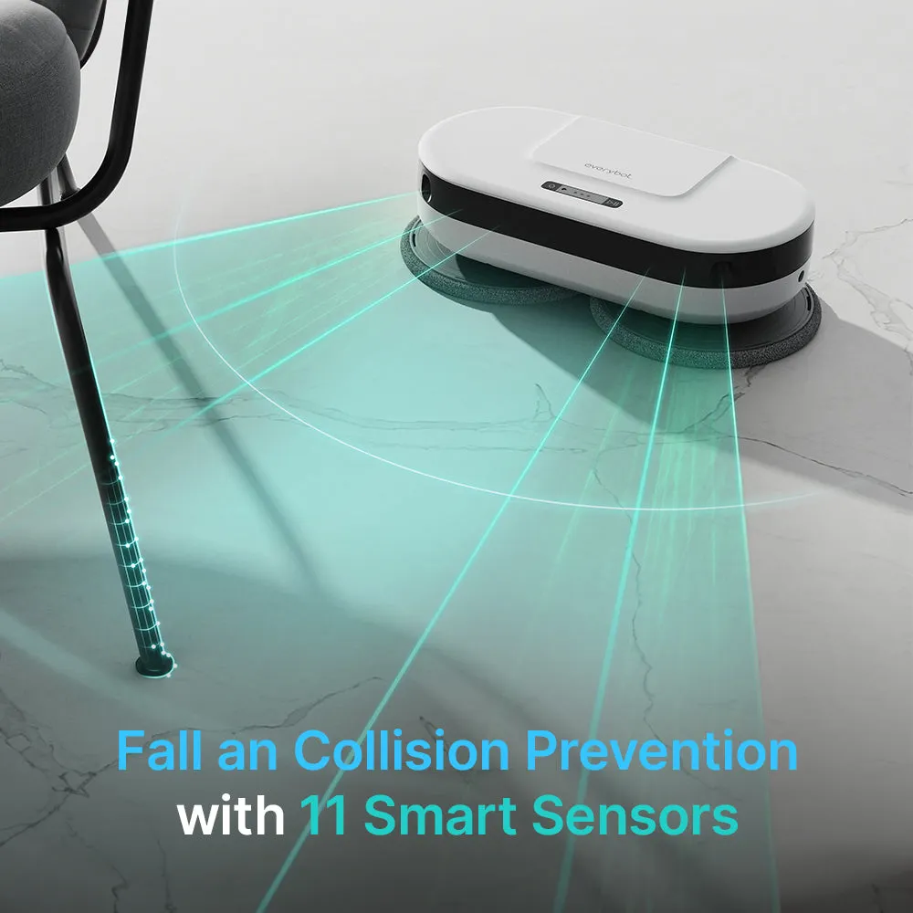 EVERYBOT Edge 2 Robot Mop - Whisper Quiet Smart Mopping Robot Cleaner