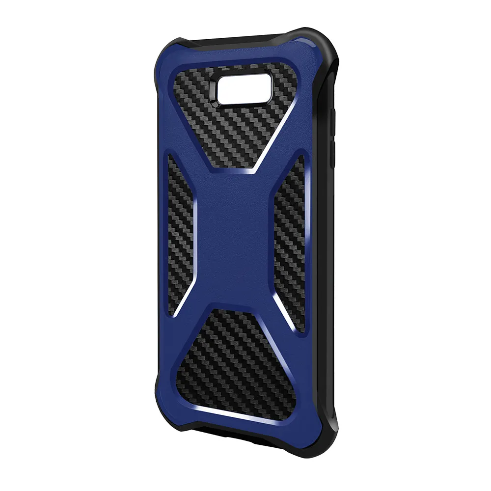 Galaxy J3 Emerge Case, Rugged Slim Rotating Swivel Lock Carbon Fiber Combo Case for Galaxy J3 Emerge - Blue