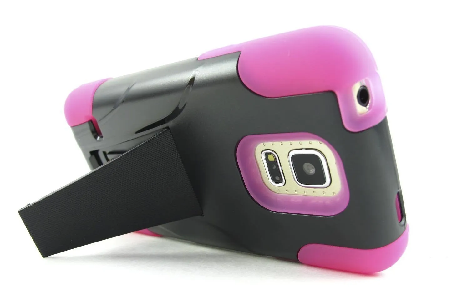 Galaxy S5 Case, Hybrid Dual Layer Armor[Shock/Impact Resistant] Case Cover with Built-in Kickstand for Samsung Galaxy S5 - Pink