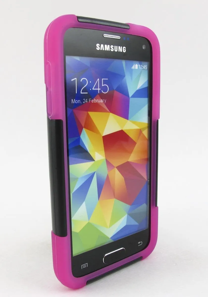 Galaxy S5 Case, Hybrid Dual Layer Armor[Shock/Impact Resistant] Case Cover with Built-in Kickstand for Samsung Galaxy S5 - Pink