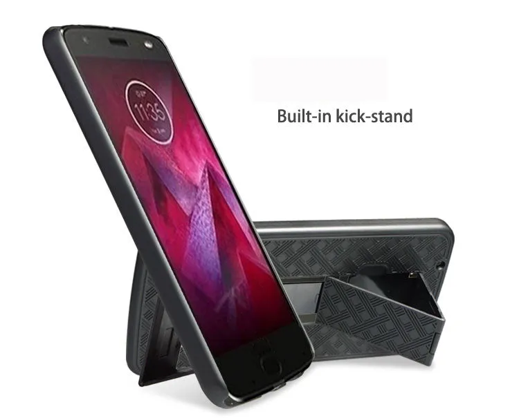 Motorola Moto Z2 Force Case, Moto Z2 Force Case, Slim Rotating Swivel Clip Rugged Holster Shell Combo Case Cover for Moto Z2 Force