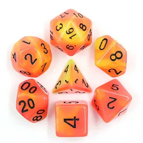 Orange & Red Glow Poly Dice Set - GITD-OR-D20