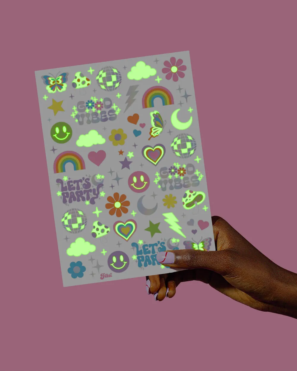 Rave Girl Glo Tats - 82 foil temporary tattoos