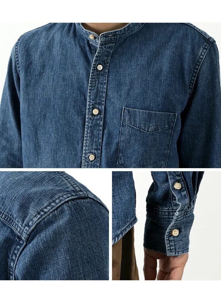 REMI RELIEF / Denim Band Collar Shirt