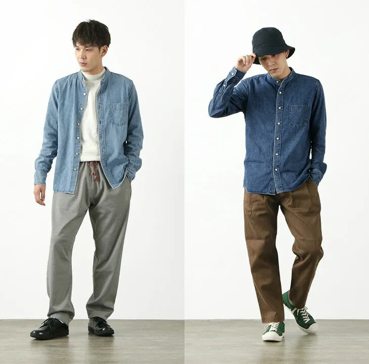 REMI RELIEF / Denim Band Collar Shirt