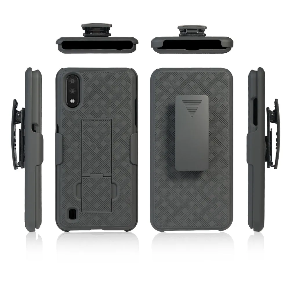 Samsung Galaxy A01 Case, Galaxy A01 Case, Rugged Slim Rotating Swivel Lock Holster Shell Combo Case for Galaxy A01