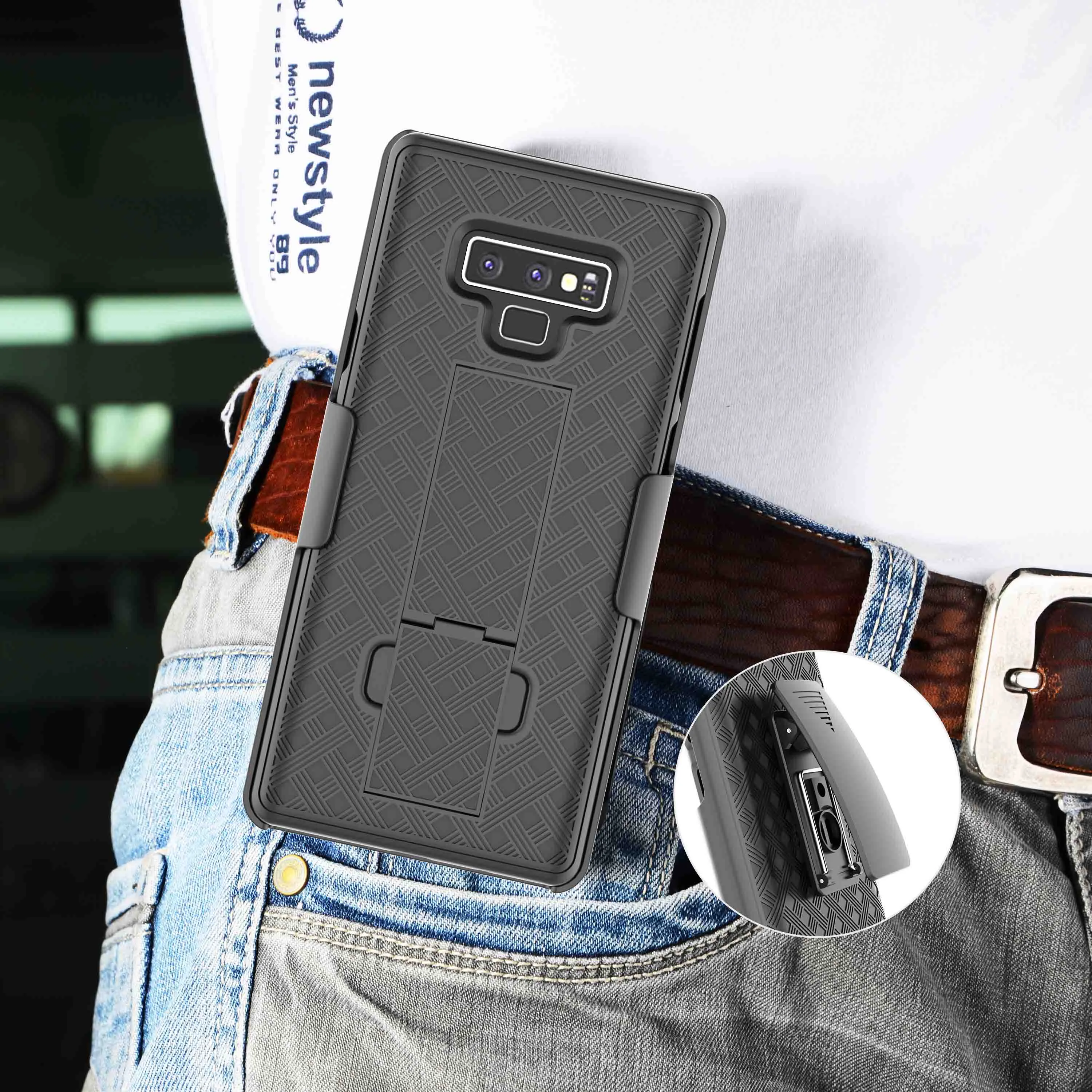Samsung Galaxy Note 9 , SM-N960U Case, Rugged Slim Rotating Swivel Lock Holster Shell Combo Clip Cover For Galaxy Note 9