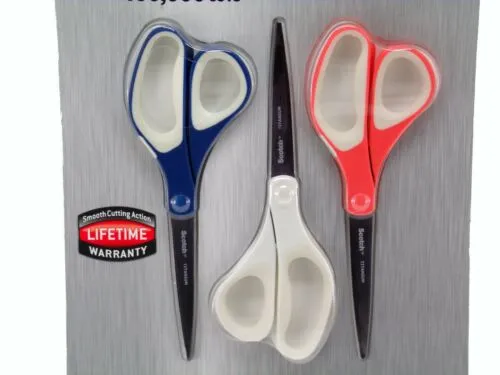 Scotch Scissors 3M 8 inch Precision Ultra Edge Titanium Blades Soft Grip