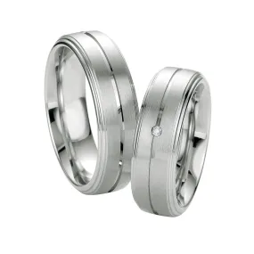 Sterling Silver and a Diamond Accent Wedding Band