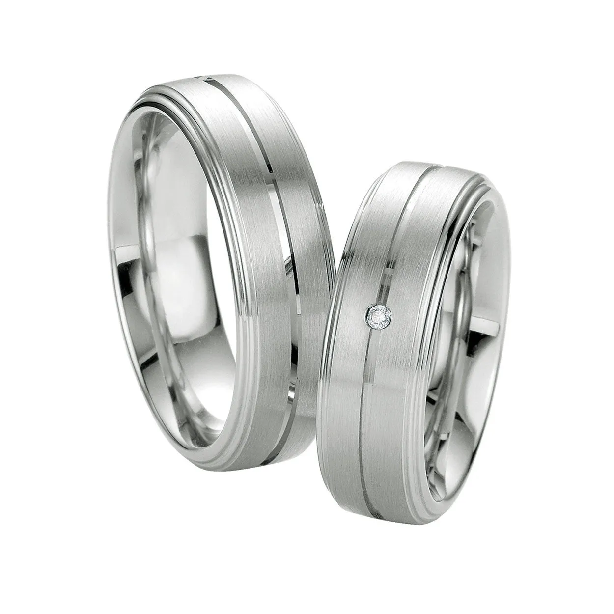 Sterling Silver and a Diamond Accent Wedding Band