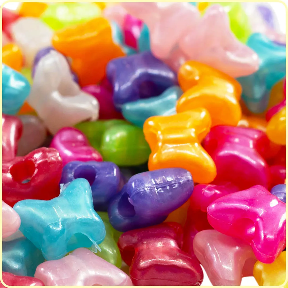 UV Fluorescent Butterfly Beads - 150/Pack