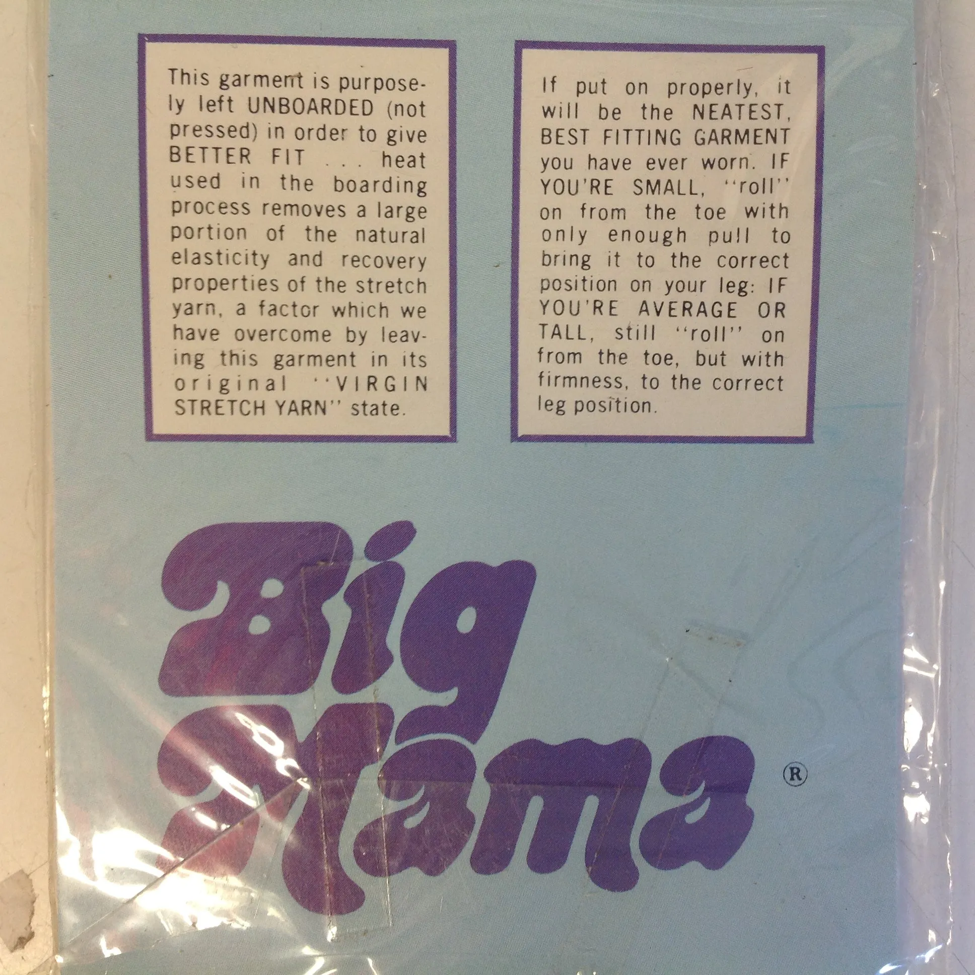 Vintage NOS 1960's BIG MAMA 100% Nylon Non Run Sheer Stretch Reinforced Toe Knee-Hi 488 Beigetone 8 1/2-11
