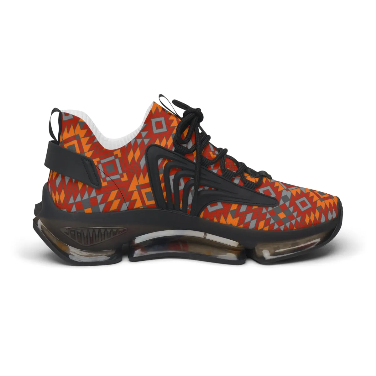 Women's Mesh Sneakers White or Black Sole Southwestern Print