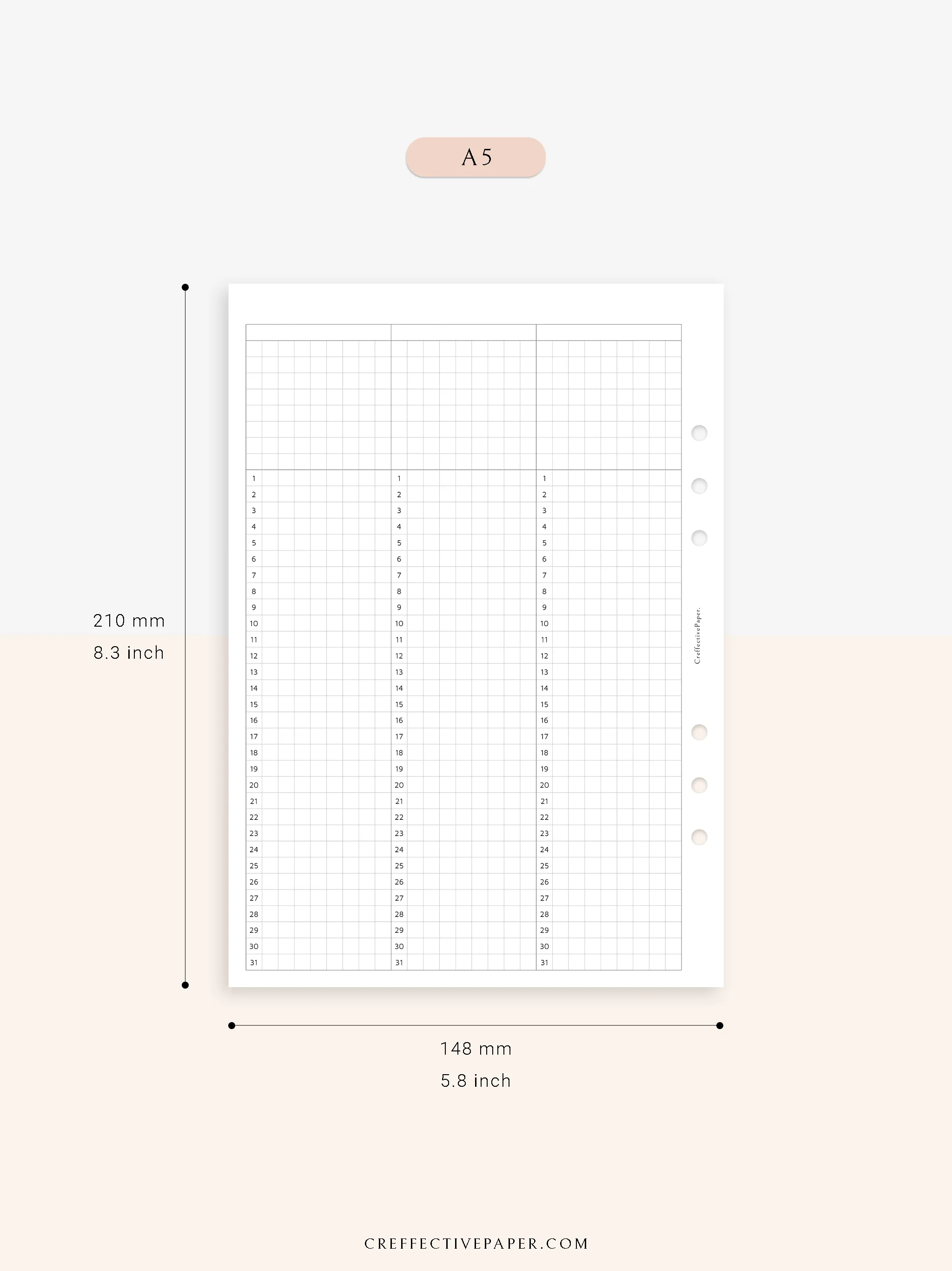 Y110 | 31Days Grid Page for Future Log & Tracker